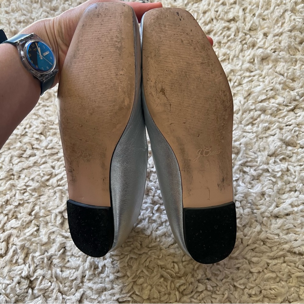 J. Crew Silver Leather Mary Janes - Picture 12 of 14